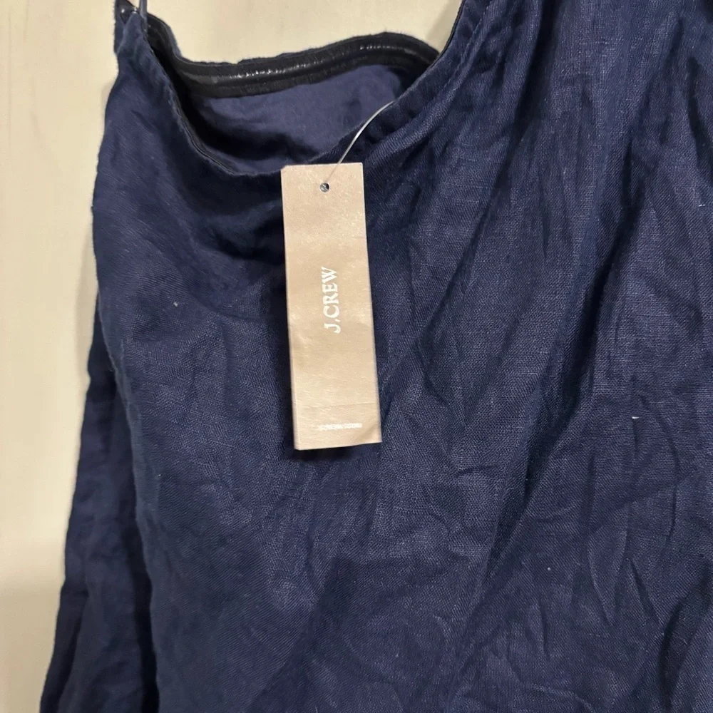New J.Crew linen shift mini dress one shoulder size SM - Picture 5 of 7